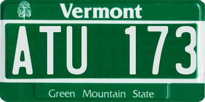 VT license plate ATU173