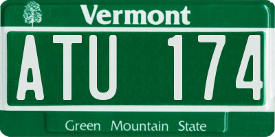 VT license plate ATU174