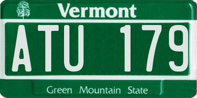 VT license plate ATU179