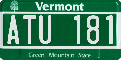 VT license plate ATU181