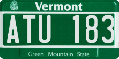 VT license plate ATU183