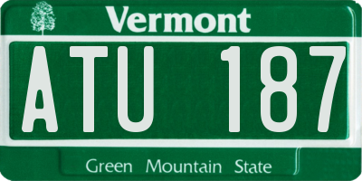 VT license plate ATU187