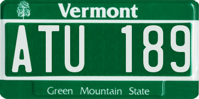 VT license plate ATU189