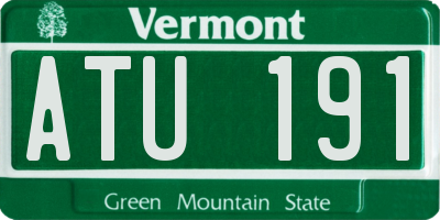 VT license plate ATU191