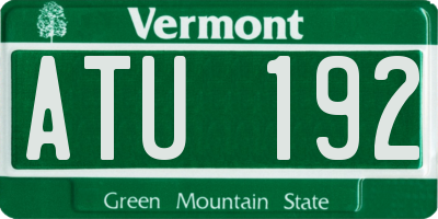 VT license plate ATU192