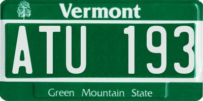 VT license plate ATU193