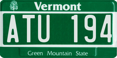 VT license plate ATU194