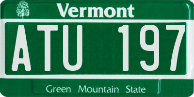 VT license plate ATU197