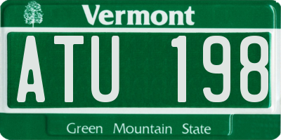 VT license plate ATU198