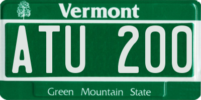 VT license plate ATU200