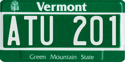 VT license plate ATU201