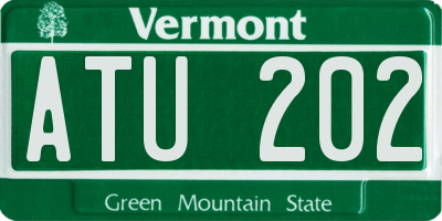 VT license plate ATU202