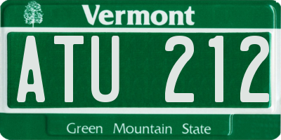 VT license plate ATU212