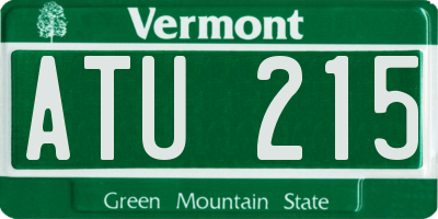 VT license plate ATU215
