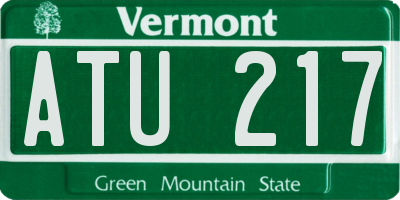 VT license plate ATU217
