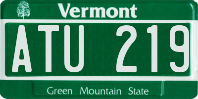 VT license plate ATU219