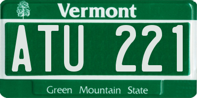 VT license plate ATU221
