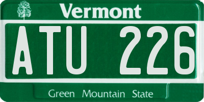 VT license plate ATU226