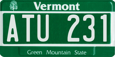 VT license plate ATU231