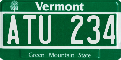 VT license plate ATU234