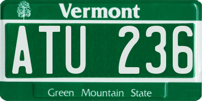 VT license plate ATU236