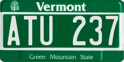 VT license plate ATU237