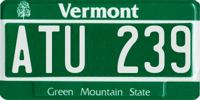 VT license plate ATU239