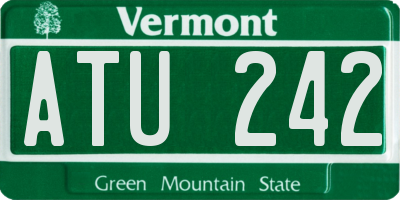 VT license plate ATU242