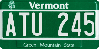VT license plate ATU245