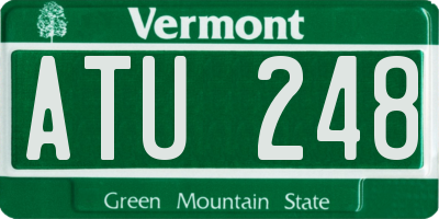 VT license plate ATU248