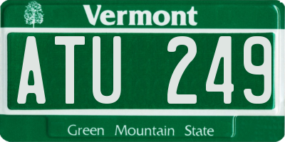 VT license plate ATU249