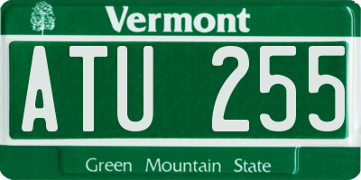 VT license plate ATU255