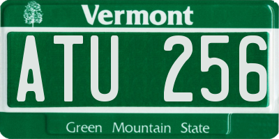 VT license plate ATU256