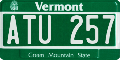 VT license plate ATU257