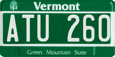 VT license plate ATU260