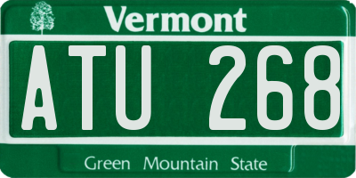 VT license plate ATU268
