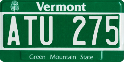 VT license plate ATU275