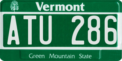 VT license plate ATU286
