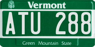 VT license plate ATU288