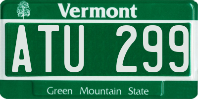 VT license plate ATU299