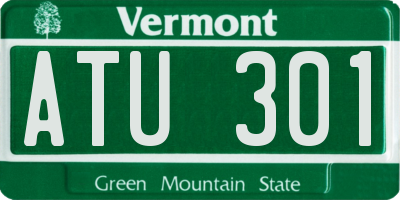 VT license plate ATU301