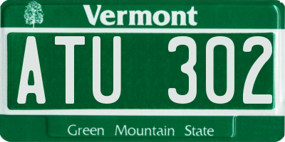 VT license plate ATU302