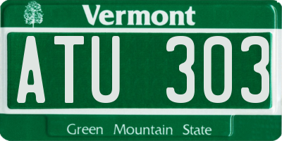 VT license plate ATU303