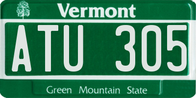 VT license plate ATU305