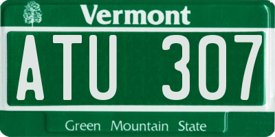 VT license plate ATU307