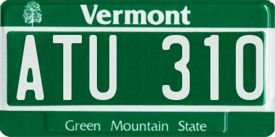 VT license plate ATU310