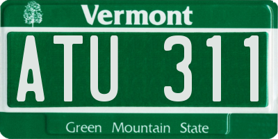 VT license plate ATU311