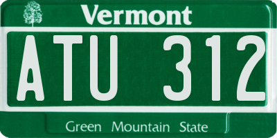 VT license plate ATU312