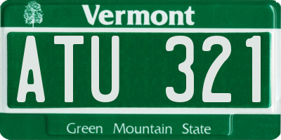 VT license plate ATU321