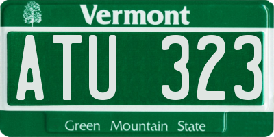 VT license plate ATU323